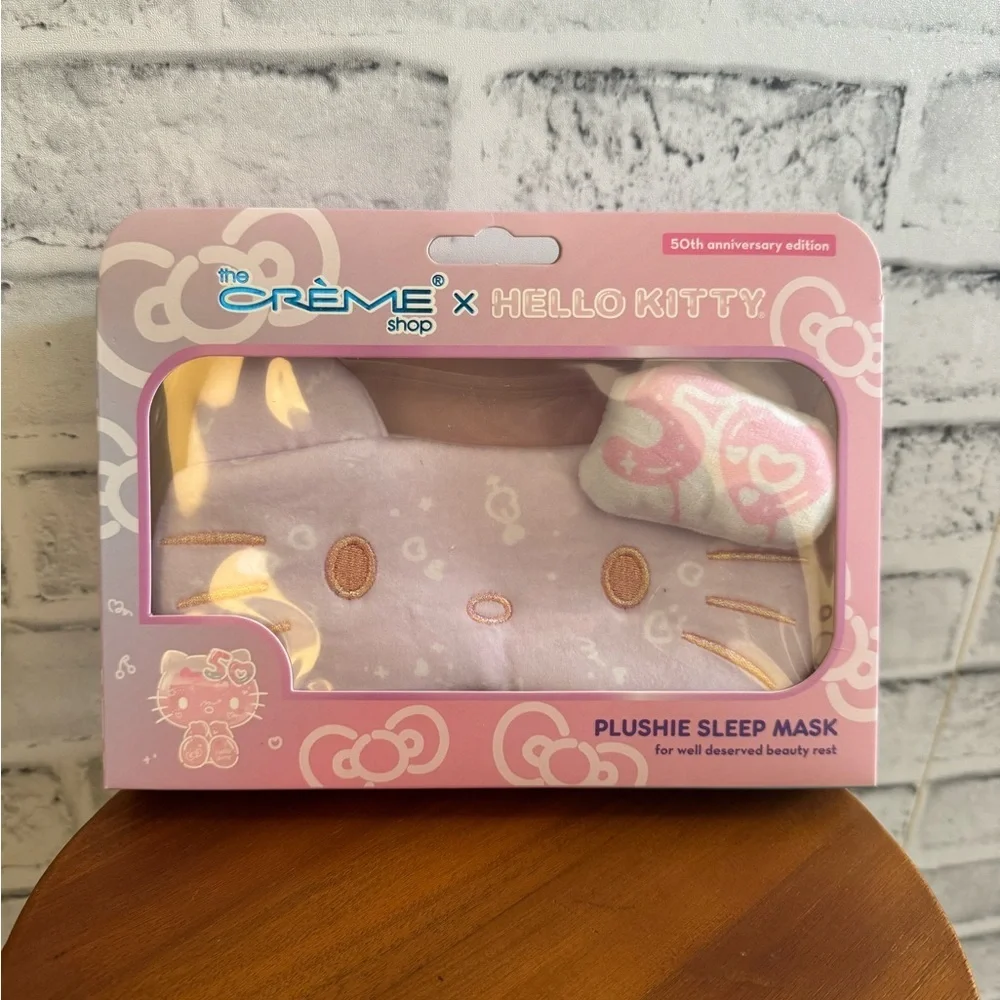 New! The Creme Shop Hello Kitty plushie sleep mask, 50th anniversary edition